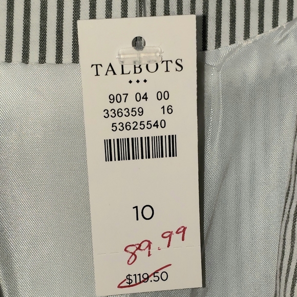 Talbots Pinstripe Seersucker Blazer Size 10 - Picture 6 of 8